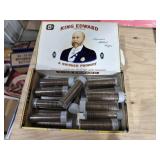 Cigar Box of Rolled Pennies