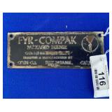 Vintage Brass Tag FYR-Company