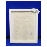 1911 Framed Letter to Mama