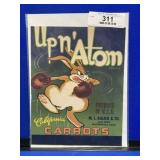 Up N' Atom Crate Label