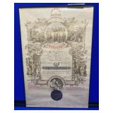 Framed 1907 Marriage Certificate