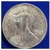 1991 UNC ASE Silver Dollar