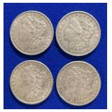 Four 1921 Morgan Silver Dollars