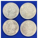 Four 1921 Morgan Silver Dollars