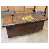 Vintage Nautical Painted Wood Chest / Trunk