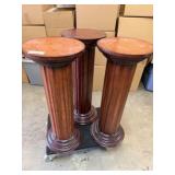 Set of 3 Wood Display Pedestal Stands
