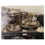 Large Lot of Nickel & Silver Plate