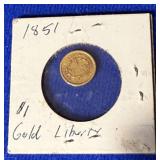 1851 $1 Gold Liberty