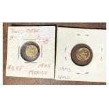 2 Mexican Dos Pesos Gold Coins