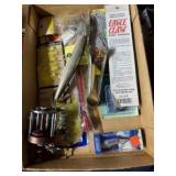 Flat of Old Fishing Lures / Baits & A Vintage Reel