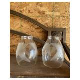 Pair of Vintage Frosted Glass Shades