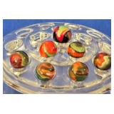 7 Vibrant Multi-Color Swirl Marbles
