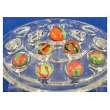 7 Vintage Opaque Swirl Glass Marbles