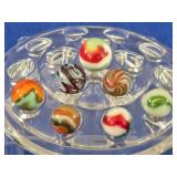 7 Vintage Collectible Glass Marbles