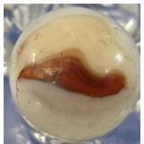 5 Vintage Brown & White Swirl Marbles