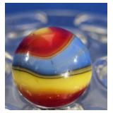 Vintage Red Yellow Blue 'Sunset' Glass Marble