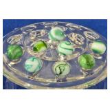 8 Translucent Green Swirl Marbles