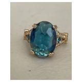 Estate Blue Topaz Dinner Ring