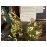 Vintage Gold Cast Resin Rabbit Figurines