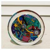 Artist Signed Art Glass Paperweight