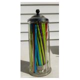 Glass Vintage Straw Dispenser / Holder