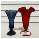 2 Glass Vases