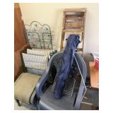 Lawn Chairs, Folding Shelf & 5