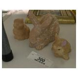 Pottery Rabbit Figurines