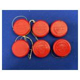 Six 1960's Ducan Yo-Yo's