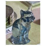 Vintage Blue Glass Fenton Cat