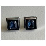 Vintage Blue Gemstone Cuff Links