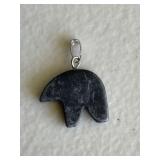Bear Carved Stone Pendant