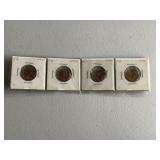 Four 1956 Uncirculated Pennies
