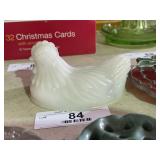 Vintage Milk Glass Nesting Hen Topper