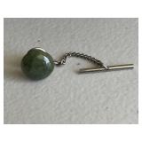 Vintage Jade Button Tie Pin