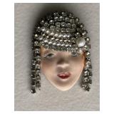 Vintage Face Brooch