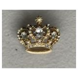 Crown Rhinestone Brooch