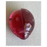 Red Glass Ladybug Paperweight