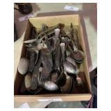 Flat of Vintage Forks, Knives & Spoons