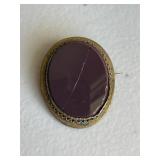 Vintage Red Stone Brooch