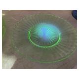 Vintage Uranium Glass Dessert Plate