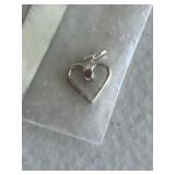 Sterling Silver Ruby Heart Pendant