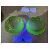 2 Vintage Anchor Hocking Uranium Glass Coasters