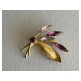 Vintage Purple Gemstone Brooch