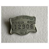 Vintage 1932 Chauffer License Pin