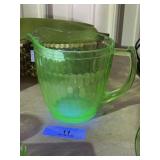 Vintage Uranium Glass Water Pitcher