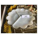 Fire King Milk Glass Divided Relish Tray