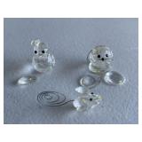 3 Glass Animal Figures