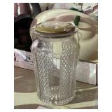 Glass Flower Vase & Ceramic Frog