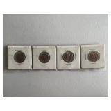 Four 1957 Uncirculated Pennies
